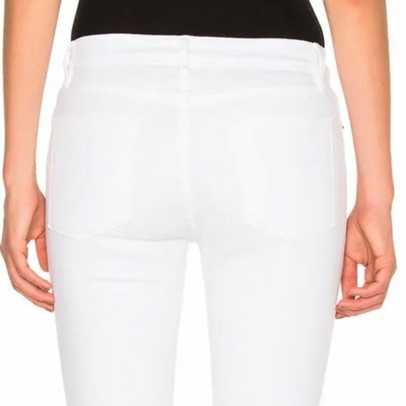 FRAME Denim Le Skinny Jefferson White Distressed Raw Hem Designer Jeans 26 - Picture 4 of 11